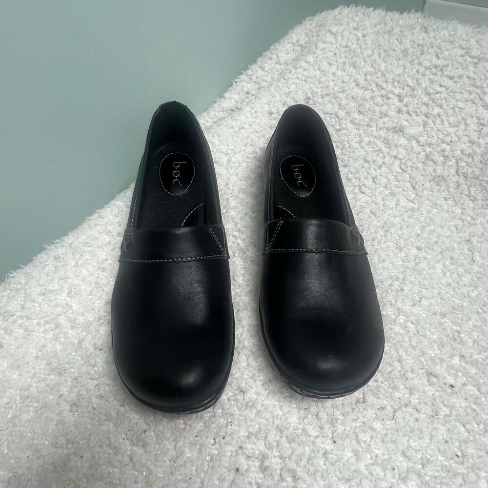 b.o.c. Born Concept Howell Women's Black Leather Clog Mules Size 8.5 M Slip-ons